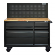 CSPS tool cabinet 132cm - 10 drawers with wooden and pegboard on top