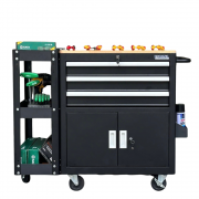 Tủ dụng cụ 3 hộc kéo 2 ngăn chứa màu đen kèm kệ 3 tầng