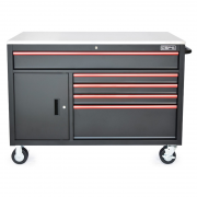 CSPS Black Tool Cabinet 132cm – 5 Drawers with Red Handles