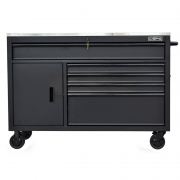 CSPS Black Tool Cabinet 132cm – 5 Drawers with Black Handles