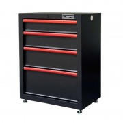 Tủ dụng cụ CSPS 61cm - 04 hộc kéo màu đen tay cầm đỏ kèm chân tăng chỉnh