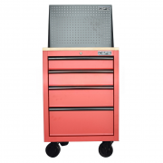 Matt Red CSPS Tool Cabinet 61cm – 04 drawers with with Wooden Top and Pegboard