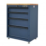 CSPS Matt Blue tool cabinet 61cm - 04 drawers with Wooden Top and Leveling feet