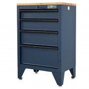 CSPS Blue Tool Cabinet 61cm – 4 Drawers with wooden top and cabinet legs