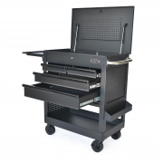 CSPS Black Tool Cabinet 84cm - 4 Drawers (black handles).