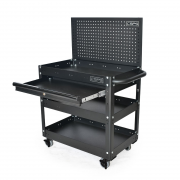 CSPS Black Trolley 3 Levels – 1 drawer with pegboard