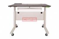 Electric Height Adjustable Desk - 01 White 117cm CSPS Drawer