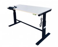 Electric table height adjustable 168cm, white legs