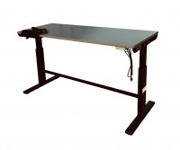 Electric table height adjustable 168cm, white legs
