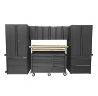 Set of 10 black CSPS tool cabinets – 366cm