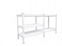 White low steel plate shelf 152cmW x 35cmD x 91cmH