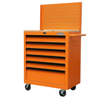 Tủ dụng cụ 6 hộc kéo màu cam bóng kèm vách lưới Fabina