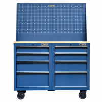 Tủ dụng cụ CSPS 122cm - 08 hộc kéo màu xanh dương kèm vách lưới