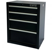 CSPS tool cabinet 61cm - 04 black drawers (white handles)