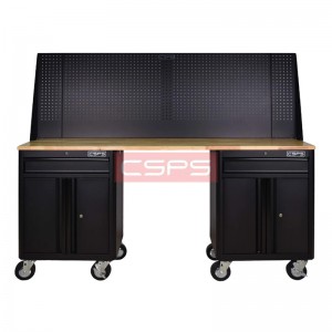 Bàn nguội cơ khí CSPS màu đen - 2 tủ 1 hộc kéo