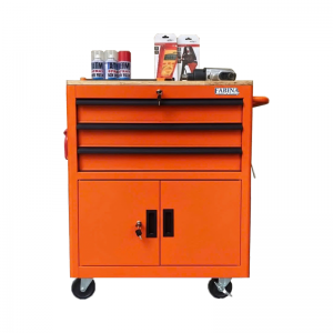 Tủ dụng cụ 3 hộc kéo 2 ngăn chứa màu cam Fabina