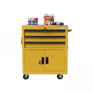 Tủ dụng cụ 3 hộc kéo 2 ngăn chứa màu vàng Fabina