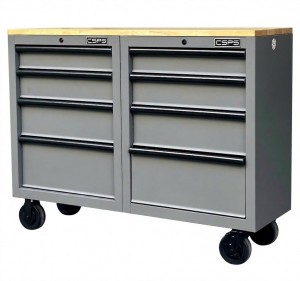 Tủ dụng cụ CSPS 122cm - 08 hộc kéo màu xám mặt ván gỗ