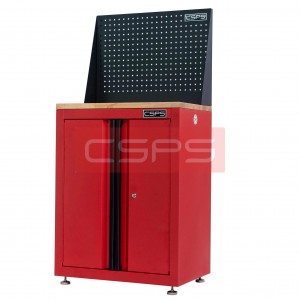 Tủ dụng cụ CSPS 61cm - 00 hộc kéo màu đỏ kèm ván gỗ vách lưới và chân tăng chỉnh