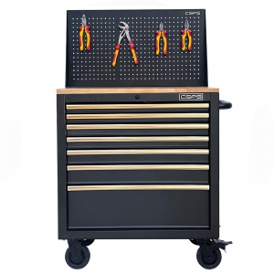 Tủ dụng cụ CSPS 76cm - 07 hộc kéo tay cầm vàng kèm vách lưới